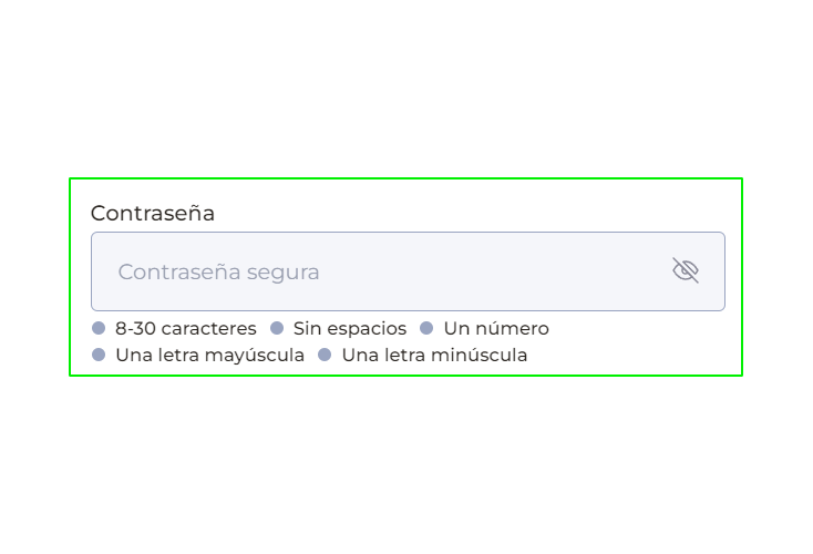 Creación de contraseña